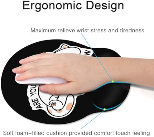 Britimes Ergonomic Mouse Pad with Wrist Support, Cat Cute