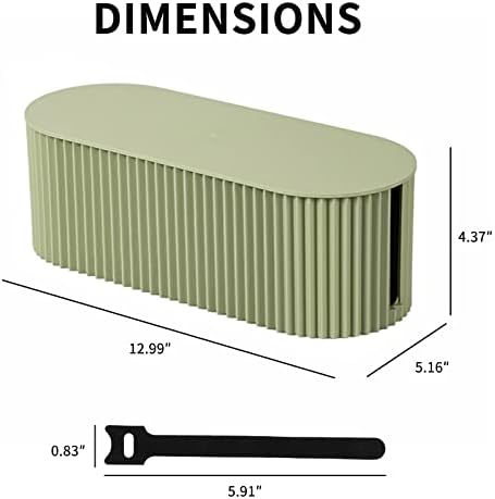 FABROK Cable Management Box, Cord Organizer Box, Small, Green