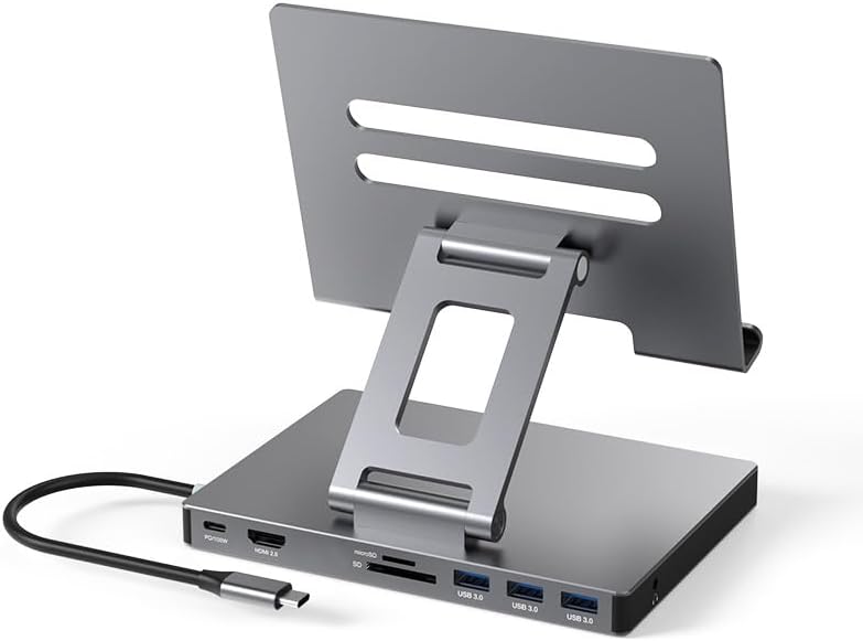 NXPGKEA iPad Pro USB C Hub Stand, Multiport Docking Station for iPad