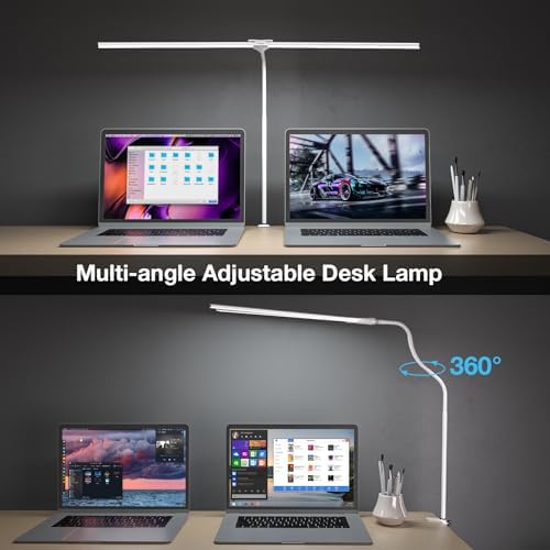 Hensam 31.5in Desk Lamps for Home Office, LED Desk Light with Clamp