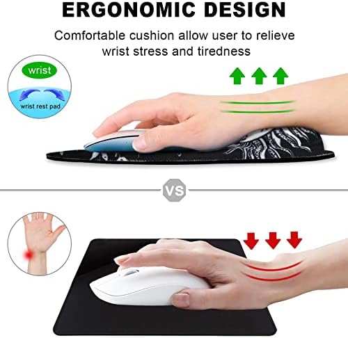 ToLuLu Mouse Pad Wrist Rest Support Gel, Ergonomic Mouse Pads with Non Slip PU Base, Mouse Wrist Rest Pad for Laptop Computer Home Office Working Gaming Pain Relief, Moon & Sun