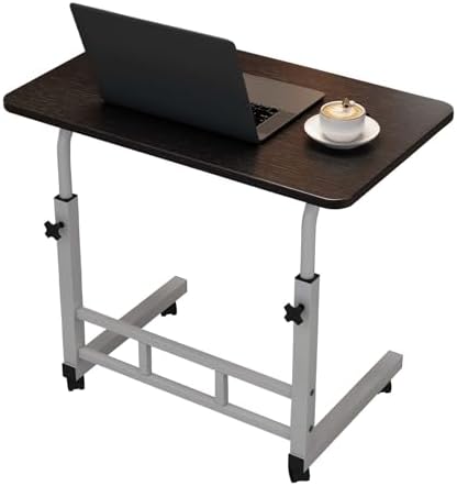 Garvee Standing Desk Adjustable Height, Small Standing Desk with Wheels, Mobile Portable Rolling Laptop PC Table Adjustable Height Computer Workstation for Home Office Study Bedroom Black