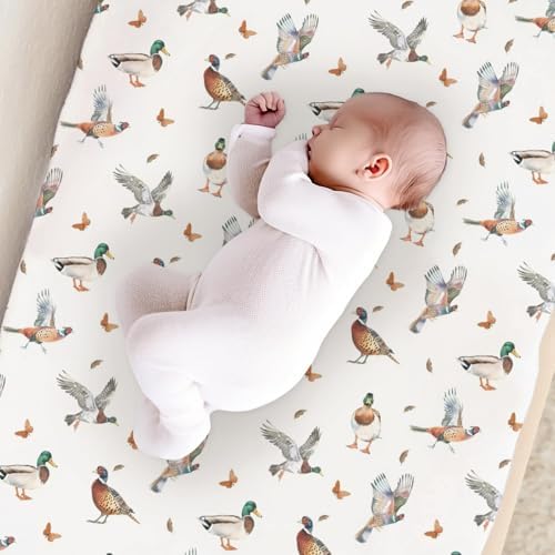 Ducks Birds Animals Butterflies Leaves Baby Changing Pad Cover, Unisex Duck Nursery Diaper Changing Table Pad Mat Sheet for Boys Girls-16x32