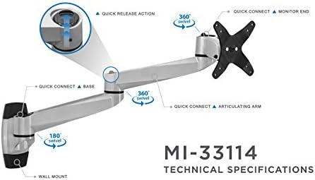 Mount-It! MI-33114 Articulating Full Motion Monitor Wall Mount
