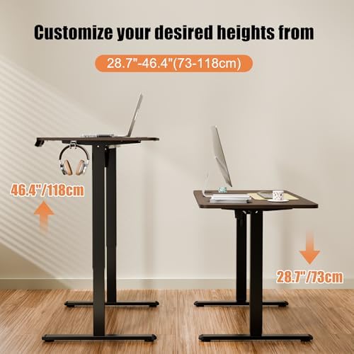 67"x24" Standing Desk, Height Adjustable Sit-Stand Home Office, Walnut