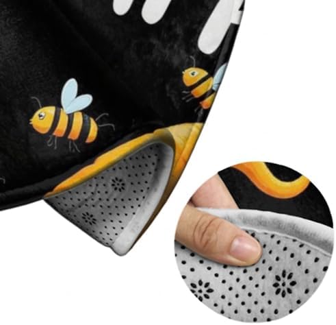 Fashion Round Area Rug Large Non Slip Carpet Unisex Home Decor Mat Bee Gnome