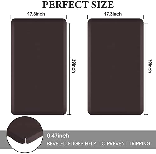HappyTrends 2 PCS Kitchen Mat Cushioned Anti-Fatigue Floor Mat, Heavy Duty