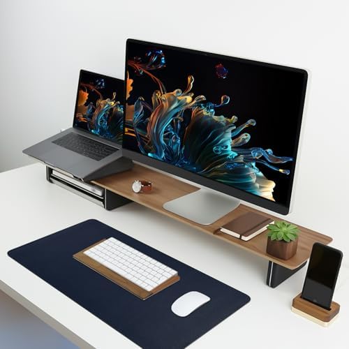 Leather Desk Pad Mat, Navy Blue Desk Mat, 23.6" x 13.7"