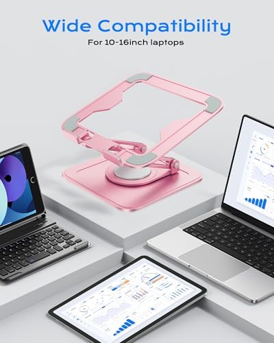 LOXP Adjustable Laptop Stand, Computer Stand with 360 Rotating Base