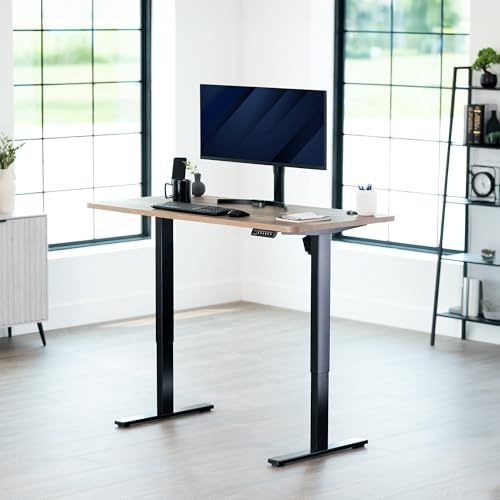 VIVO Reclaimed Wood 55 x 28 in Standing Desk, DESK-KIT-1B55P