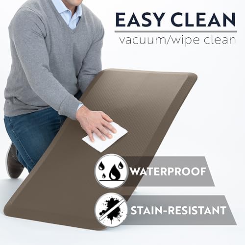 KANGAROO Cushioned Anti Fatigue Kitchen Mats for Floor, 20x58 Cappuccino
