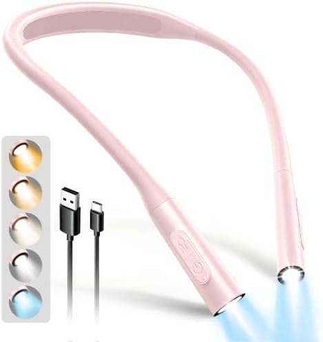 Glocusent Neck Book Light, Rechargeable Neck Lights for Crafts Reading