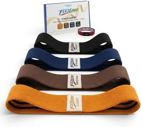 HABBY Sport Fabric Resistance Bands Set of 4