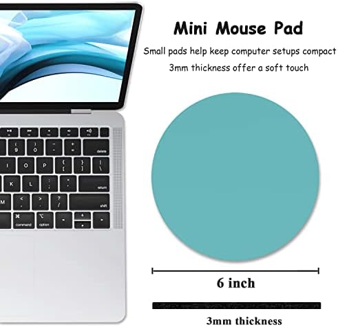 Dapesuom Small Mouse Pad, 6 x 6 Inch Thick Rubber Premium-Textured Non-Slip Portable & Washable Round Mini Mouse Mat for Women Men Wireless Laptops Keyboard Tray Gaming Work Computer, Malachite Green