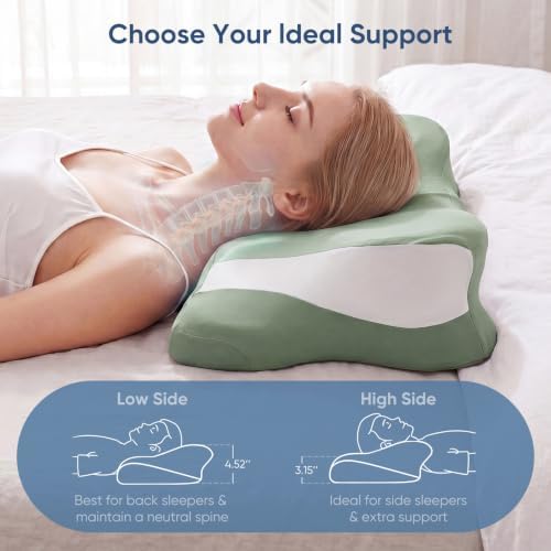 Cervical Neck Pillow, Memory Foam Contour Pillow, Queen