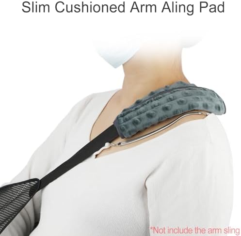 Cushioned Arm Sling Padding for Neck Slim Sling Pad Neck Strap Cushion Comfort Shoulder Support Rotator Cuff Surgery Arm Immobilizer Brace Carry Padded Cover Pillow Wrist Hand Injury, 1Pc Dark Gray