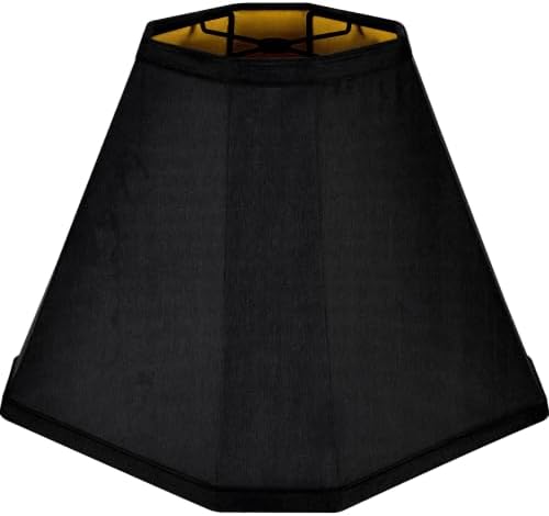 GO&SO Black Lamp Shades 1Pc,6.5" x 13" x 10.5",Fabric Bell Lampshade