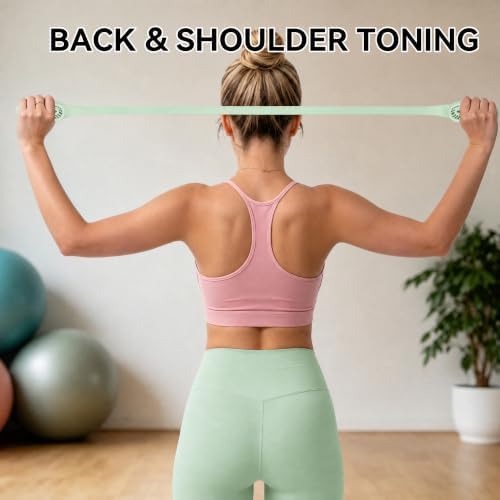 Resistance Band for Women, Silicone Shoulder Opener Back Stretcher,Stretch Bands for Exercise, Pull Exerciser for Posture Correction, Hand Grip Strengthener for Home Gym Office Travel