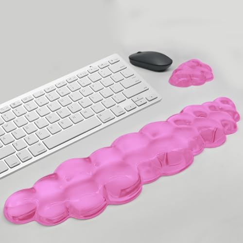 Gel Cloud Keyboard & Mouse Wrist Rest Cloud Wrist Rest Ergonomic Keyboard and Mouse Pad Support for Pain Relief Office Computer Laptop Gaming. (Pink)