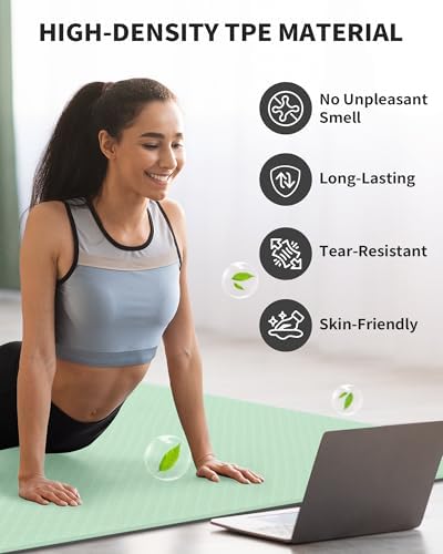 CAMBIVO 72''x48'' Large Yoga Mat, Extra Thick TPE Workout Mat