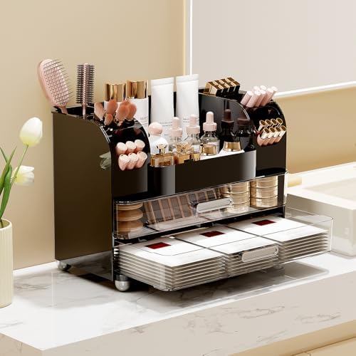UFORU Makeup Organizer Countertop with 2 Large Drawers for Vanity Bathroom