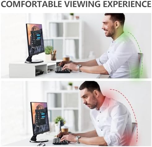 TAVR Dual Monitor Stand Riser, Wooden Computer Monitor Stand for 2 Monitors