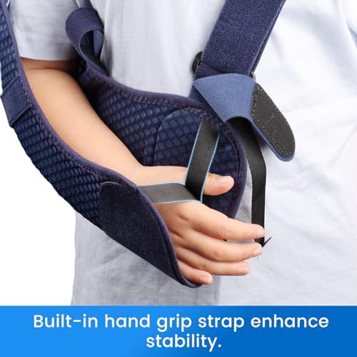 Velpeau Pediatric Arm Sling Shoulder Immobilizer for Kids, Blue Right 2XS