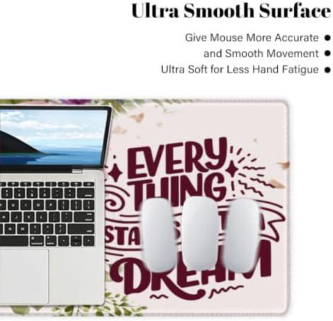 Flower Large Mouse Pad Non-Slip Rubber Long Gaming Desk Mat
