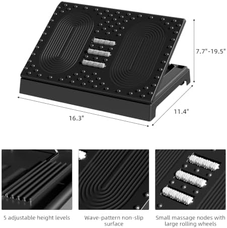 JOYZAN Foldable Foot Rest for Under Desk Footstool with Massage Roller