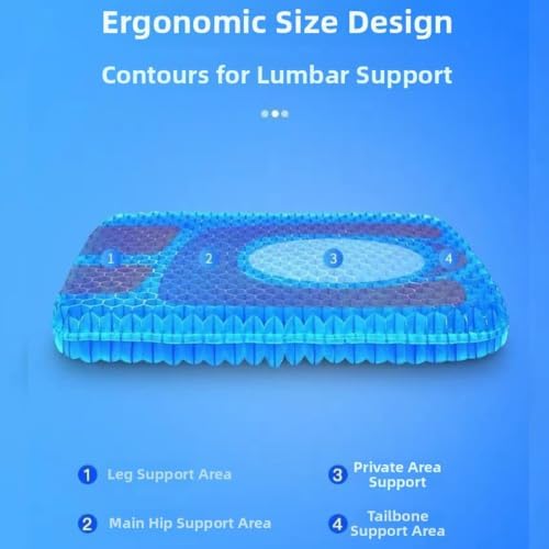 2026 Upgraded Silicone Gel Seat Cushion Honeycomb,Thick & Extra Large Gel Seat Cushion,Cool and Breathable for Home,Office Chair,Car Seat，Red
