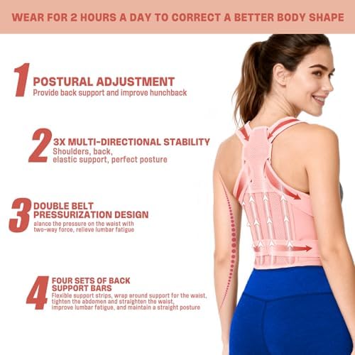 Back Brace & Posture Corrector for Women, Adjustable Back Support