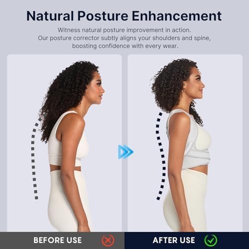 Fit Geno Posture Corrector for Women Lite, Upper Back Brace for Slouching