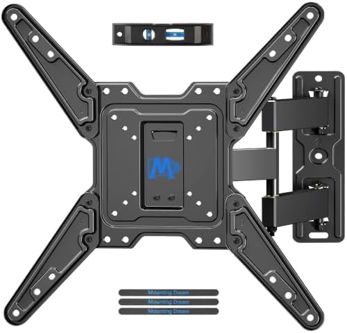 Mounting Dream TV Wall Mount Bracket for Most of 26-55 Inch LED, LCD, OLED and Plasma Flat Screen TV with Full Motion Swivel Articulating Arm up to VESA 400x400mm and 77 lbs, MD2393-MX
