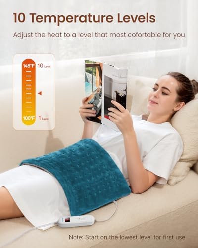 RENPHO Electric Heating Pad for Back with 10 Heat Levels, FSA Eligible HSA