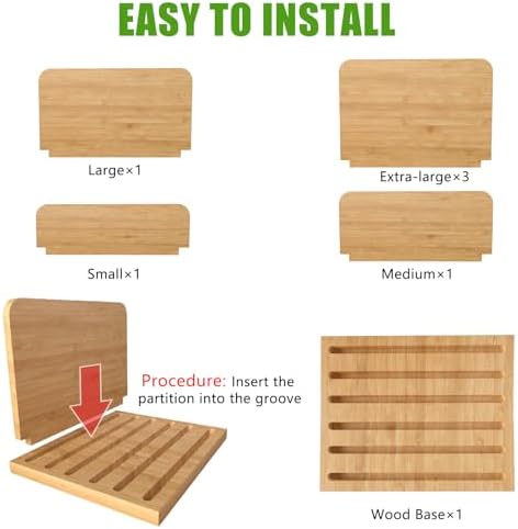 Desk File Mail Organizer Countertop, 5 Slots Bamboo Folder Sorter Holder for Letter, Envelope, Paper, Bill Filing, Desktop Tray Organizer for Office & Home