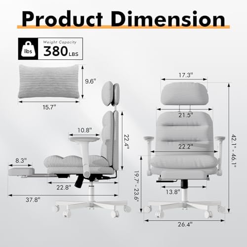 GXJ Criss Cross Legged Office Chair with Flip-up Arms, Footrest, G800 Plus