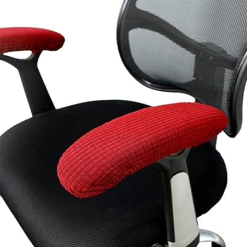 Office Chair Arm Covers, Washable Elastic Armrest Pad Protector (Red)