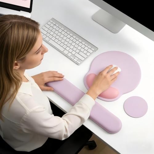 Mouse Pad with Keyboard Wrist Rest,Ergonomic Mousepad Support Set