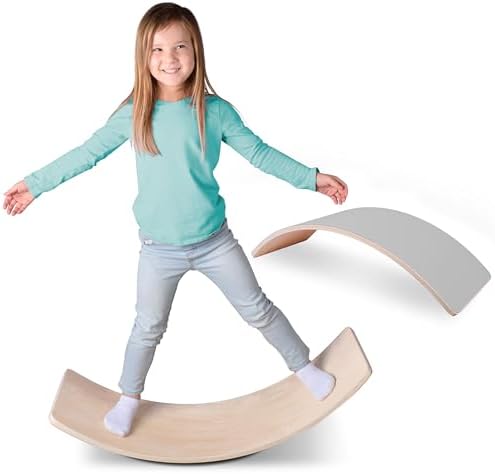 Acorn Avenue Non Slip Balance Board - Felt Rocker Board Durable Wood- Kids