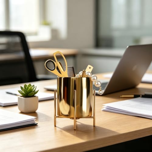 Gold Pen Holder Pen cup & Pen Holders Desk Accessores