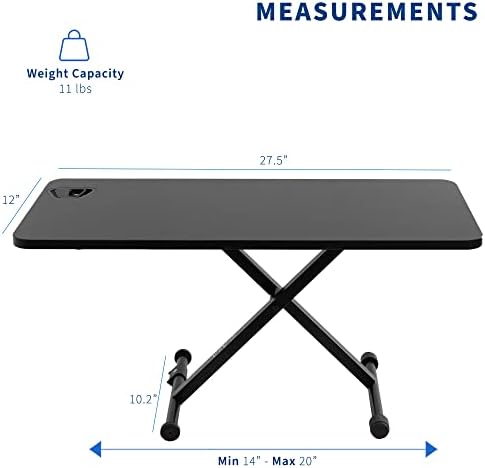 VIVO Black 28 in Single Top Standing Desk Converter, DESK-V011F