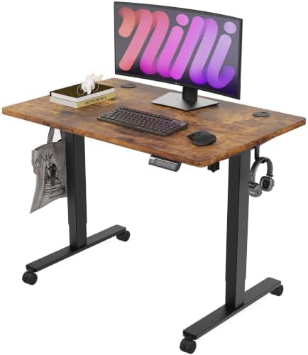 Monomi 39.4" Electric Standing Desk, Height Adjustable sit Stand up,Brown