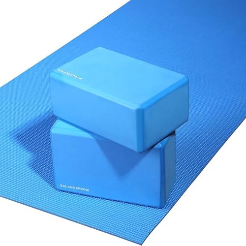 Fitvids All Purpose 1/4-Inch High Density Anti-Tear Exercise Yoga Mat with Carrying Strap with Optional Yoga Blocks, Multiple Colors