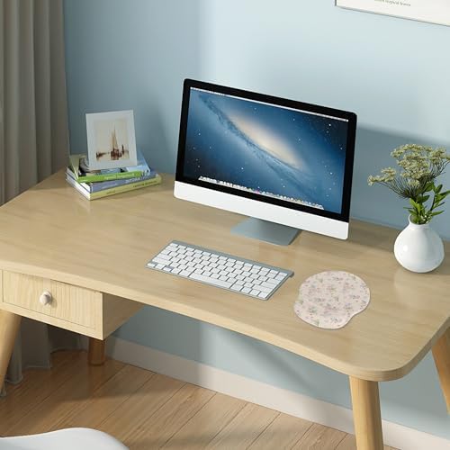 RICHEN Ergonomic Mouse Pad with Wrist Support,Non-Slip Rubber Base for Computer Laptop & Mac,Lightweight Rest for Home,Office & Travel (Pink Flowers Birds)