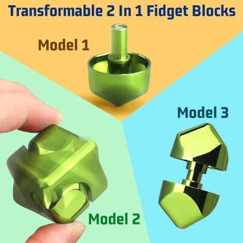 Dilabnba Fidget Spinner Cube Toy for Boys 3-12 Kids Adults, Fidget Block Figner Spinner Focus 2 in 1 Spinning, Mini Easter Basket Stuff Desk Relaxing EDC Toy (Green)