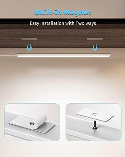 ASOKO 16Inch Under Cabinet LED Workbench Light Plug in Dimmable 6000K