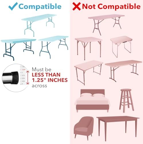 Lift Your Table® Folding Table Risers - Bar Height (Movable Foot) - Made in the USA, Heavy Duty, Sturdy, Portable, Easy-to-Use Extensions Raise Bent Leg Folding Tables (Set of 4)