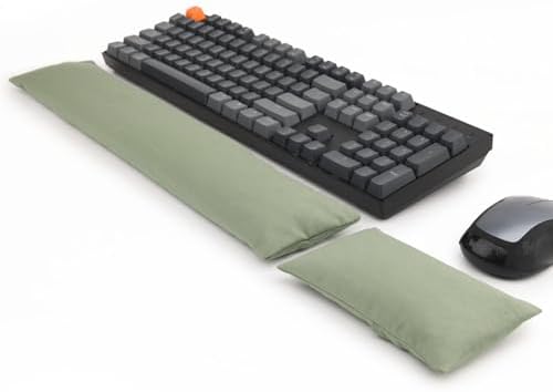 Keyboard Mouse Wrist Rest Bean Bag Set, Ergonomic Wrist Rest for Keyboard and Mouse Filled Ergo Beads, for Laptop, Desktop Computer (Keyboard and Mouse Wrist Support Set)