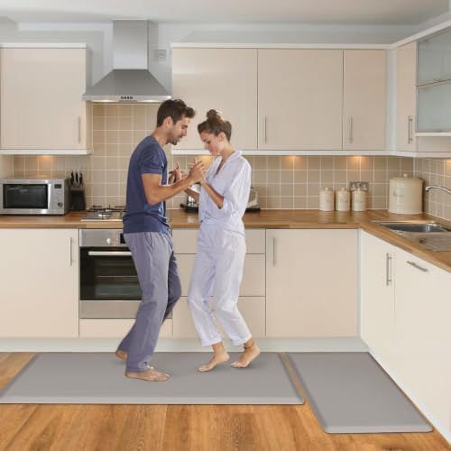 HappyTrends 2 PCS Kitchen Mat Cushioned Anti-Fatigue Floor Mat,