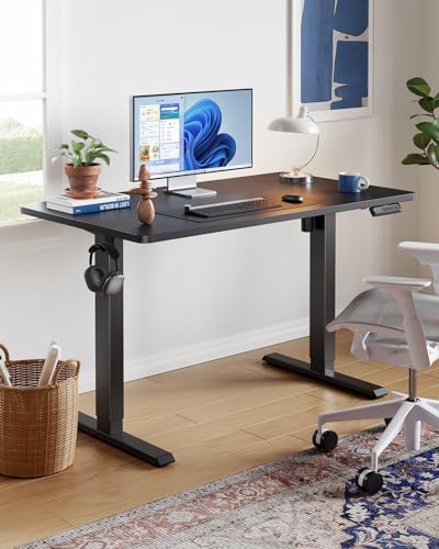 HUANUO 48x23 Inch Electric Standing Desk, Adjustable, Black